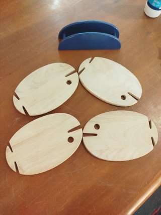 Set Taglieri Legno Pesce Blu
