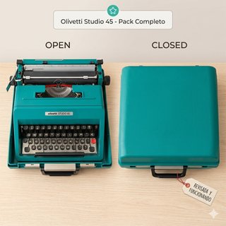 Máquina escribir Olivetti Studio 45 verde vintage