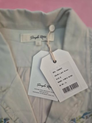Camiseta Simple Kids beige bordada
