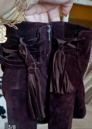Botines Marrones con Tiras y Flecos T.39