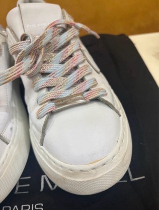 Scarpe Philippe Model Donna Bianche Glitter