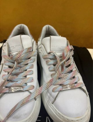 Scarpe Philippe Model Donna Bianche Glitter
