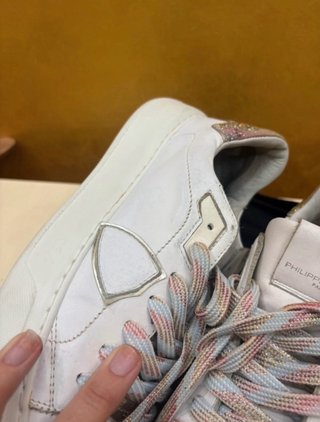 Scarpe Philippe Model Donna Bianche Glitter
