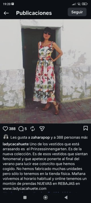 Vestido Lady Cacahuete Talla XL Estampado Floral