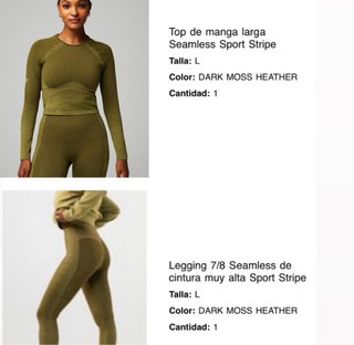 Conjunto deportivo Fabletics (top + leggings)