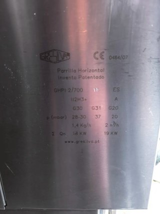 Parrilla Gresilva GHPI 2/700
