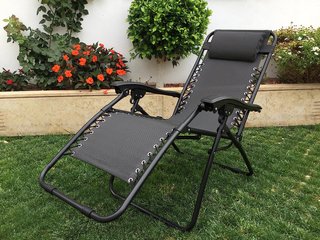 Tumbona Negra Exterior Textilene 150kg
