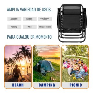 Tumbona Negra Exterior Textilene 150kg