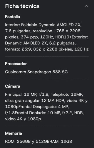 Samsung Galaxy Z Fold 3 5G Negro