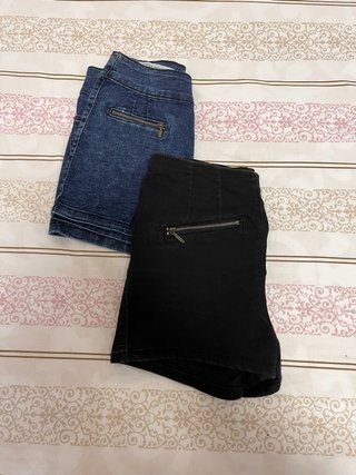Pack 2 shorts vaqueros cremallera talla M (38)