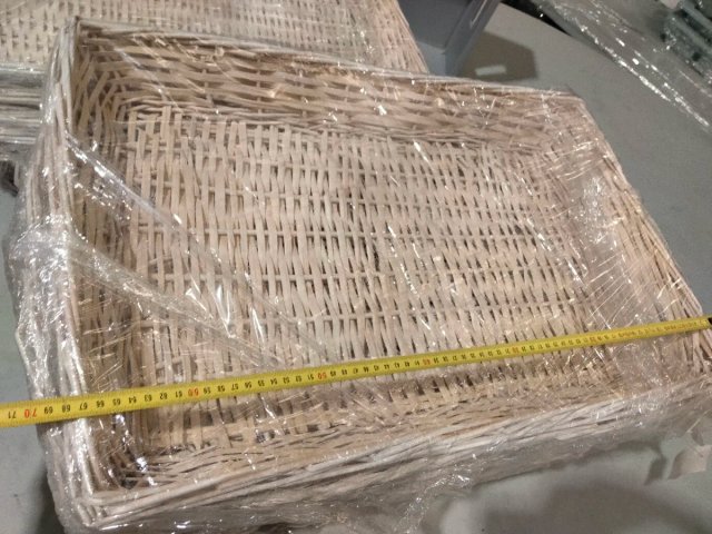 Bandejas de mimbre blanco / crema