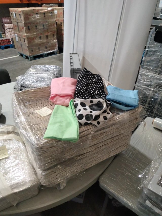 Bandejas de mimbre blanco / crema