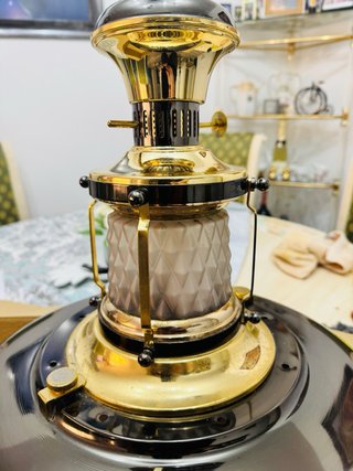 Gran Lámpara Techo estilo Náutica Dorada/Cristal