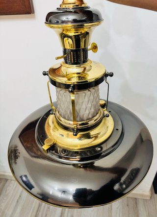 Gran Lámpara Techo estilo Náutica Dorada/Cristal