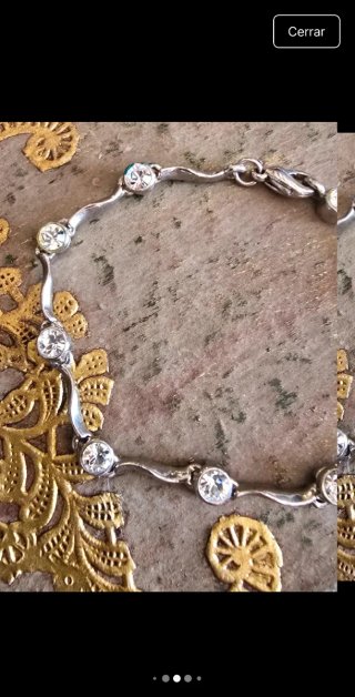 Pulsera elegante baño plata con circonitas