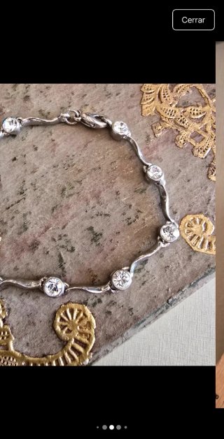 Pulsera elegante baño plata con circonitas