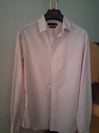 Camisa de color rosa para hombre, Slim Fit