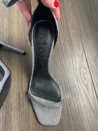 Sandalias Mango Plata Talla 38