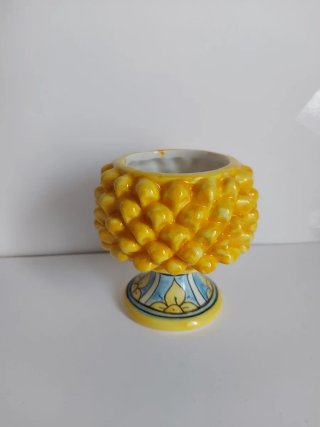 Mezza pigna in ceramica decorata