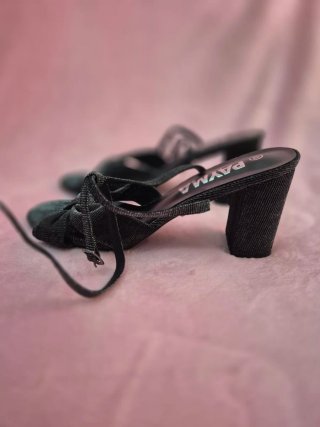 Zapatos de tacón PAYMA negros y plateados talla 40
