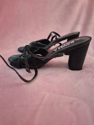 Zapatos de tacón PAYMA negros y plateados talla 40