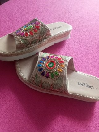 Sandalias Creeks Beige Multicolor Talla 39