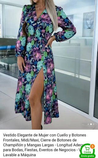 Vestido floral midi con botones A estrenar.