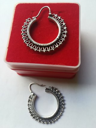 Aros de plata antiguos estilo tribal
