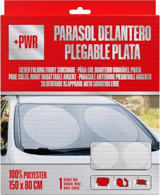 Parasol plegable protección interior coche plata