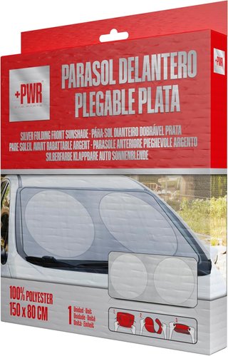 Parasol plegable protección interior coche plata