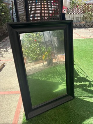 Espejo de madera negro 90x60cm