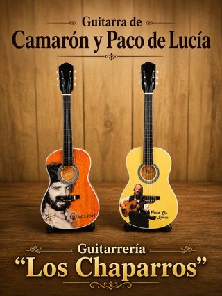 Guitarras decorativas Camarón y Paco de Lucía