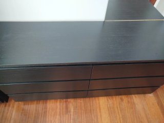 Cómoda Malm IKEA 6 cajones negra