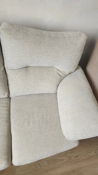 Sofá 2 plazas beige tela