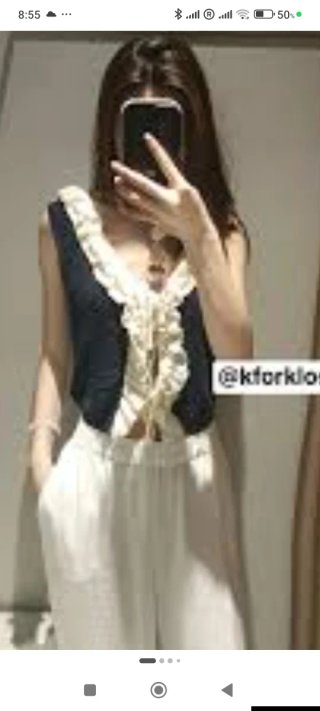 Chaleco Zara punto con volantes