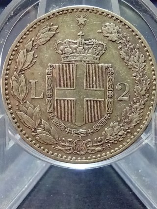 2 Lire 1887 Umberto I del 2° Tipo al Naturale