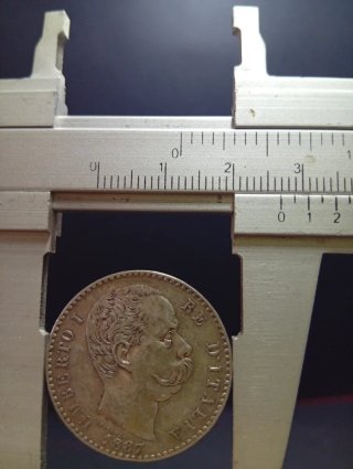 2 Lire 1887 Umberto I del 2° Tipo al Naturale
