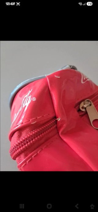 Porta Coca-Cola vintage rojo y plateado
