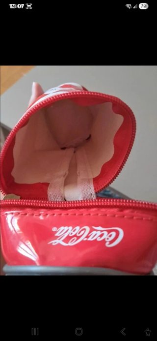 Porta Coca-Cola vintage rojo y plateado