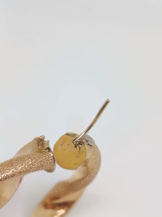 J-0846 Pendientes Aro Oro 18K Rizados