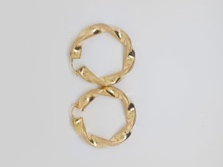 J-0846 Pendientes Aro Oro 18K Rizados