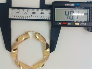 J-0846 Pendientes Aro Oro 18K Rizados