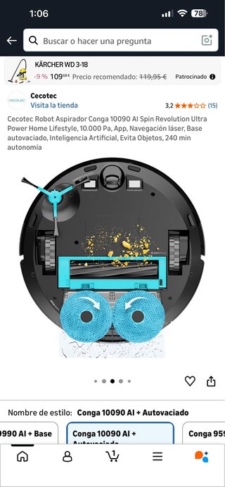 Cecotec Conga 10090 AI Robot Aspirador