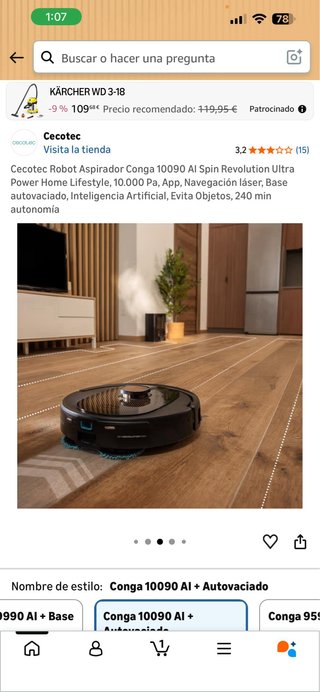 Cecotec Conga 10090 AI Robot Aspirador