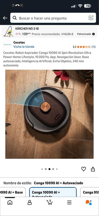 Cecotec Conga 10090 AI Robot Aspirador