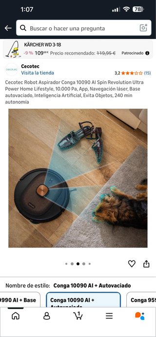 Cecotec Conga 10090 AI Robot Aspirador