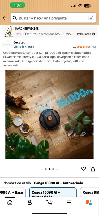 Cecotec Conga 10090 AI Robot Aspirador