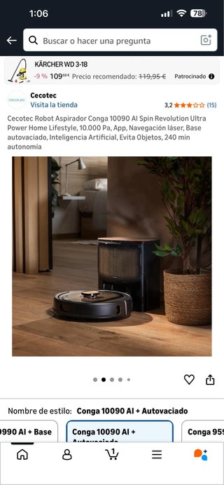 Cecotec Conga 10090 AI Robot Aspirador