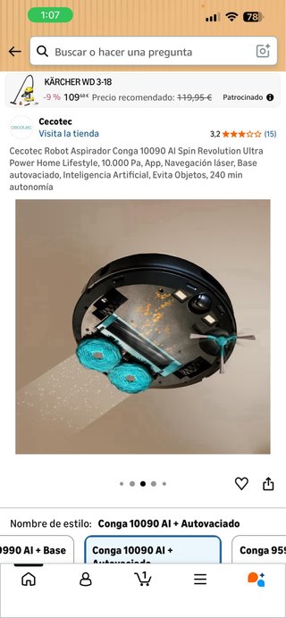 Cecotec Conga 10090 AI Robot Aspirador