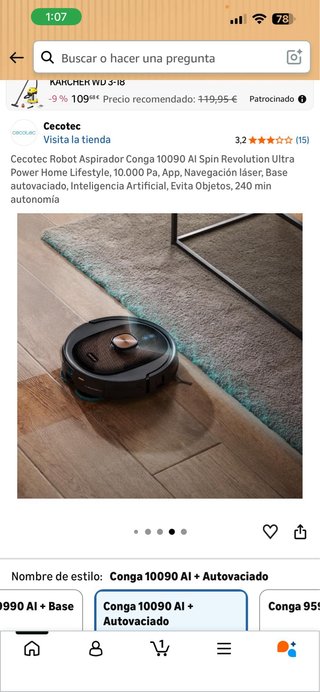 Cecotec Conga 10090 AI Robot Aspirador